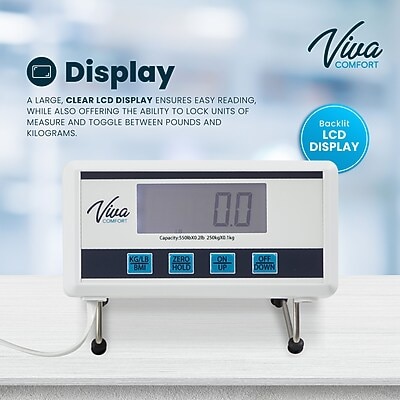 Viva Comfort Medical Digital BMI Weight Scale, 550 lbs. Capacity, White (ADIME904-06-MK)