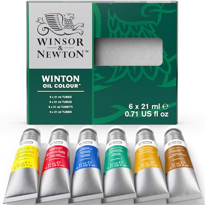 Winsor and Newton Winton Oil Color Paint Tube Set, Assorted Colors, 21 mL, 6/Set (WNX1490617)