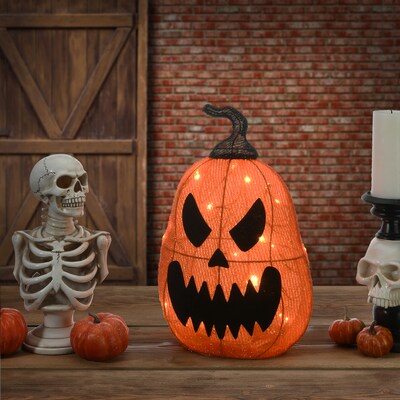 National Tree Company 16 Pre-Lit Scary Jack-O-Lantern (MZ17-6722)