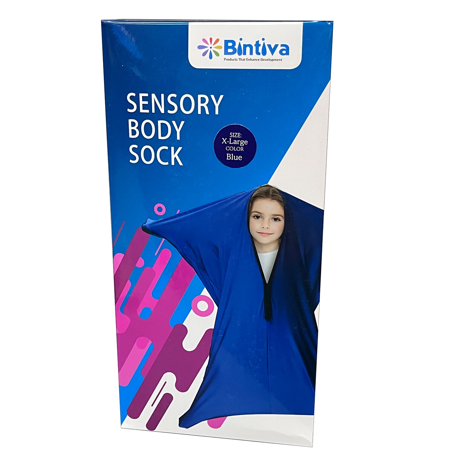 Bintiva X-Large Sensory Body Sock, Blue (BNVSENSOXXLG)