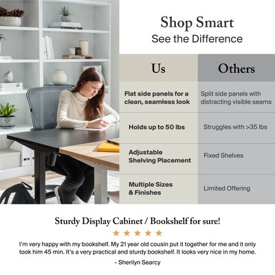 Bush Furniture Salinas 63"H 5-Shelf Bookcase with 3 Adjustable Shelves, Driftwood Gray Laminated Wood (SAB132DG-03)