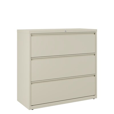 Quill Brand® HL8000 Commercial 3-Drawer Lateral File Cabinet, Locking, Letter/Legal, Putty/Beige, 42W (23201D)