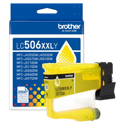 Brother LC506XXL Yellow Super High Yield Ink Cartridge, Prints Up to 2,500 Pages (LC506XXLYS)