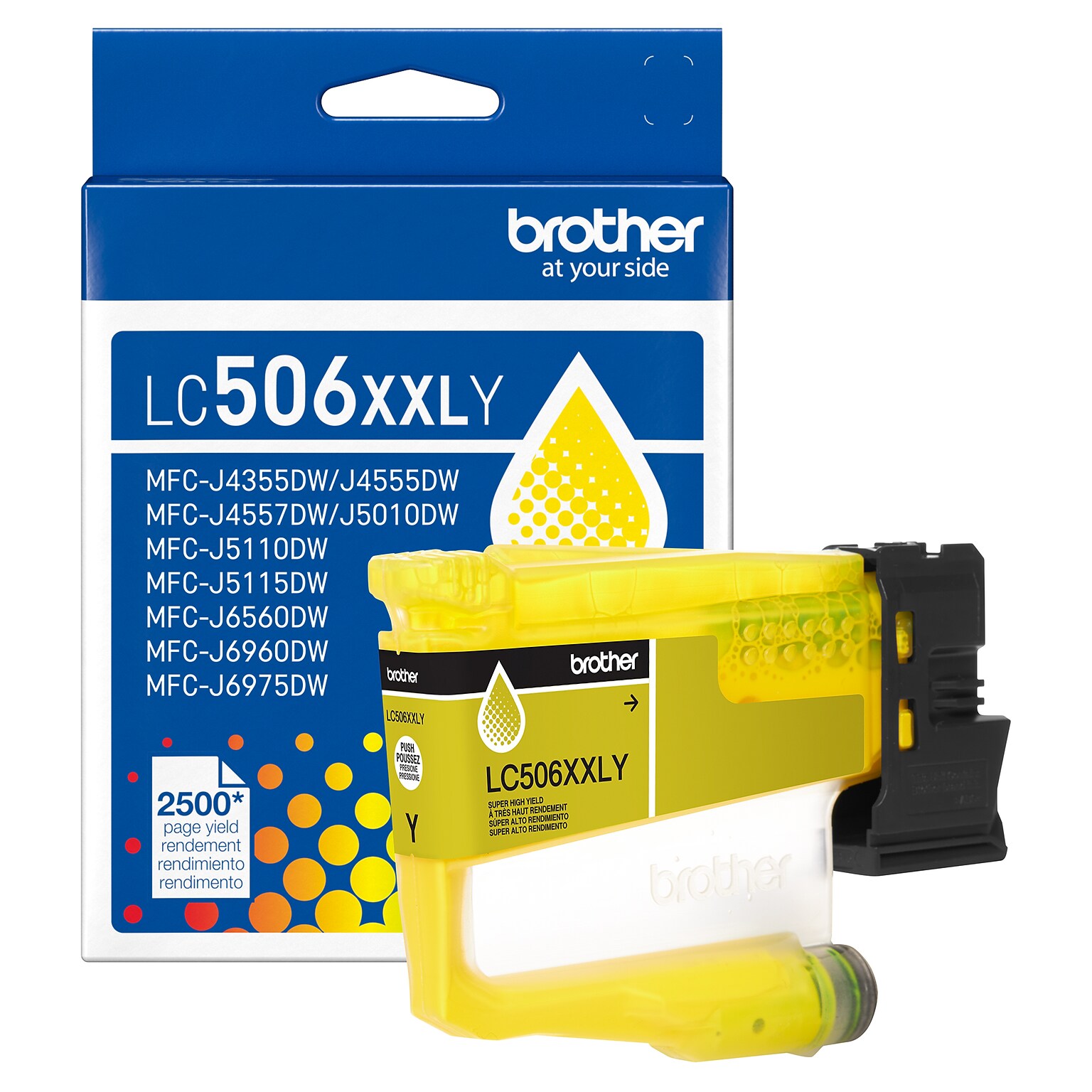 Brother LC506XXL Yellow Super High Yield Ink Cartridge, Prints Up to 2,500 Pages (LC506XXLYS)