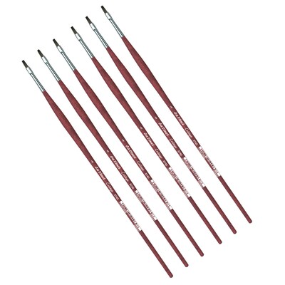 da Vinci COLLEGE Oil and Acrylic Synthetic Bristle, Flat Brush, 6/Bundle (DVXVA87404-6)