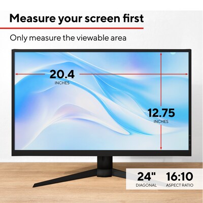 Staples TECH Anti-Glare Privacy Filter for 24" Widescreen Monitor (16:10) (ST62137-CC)