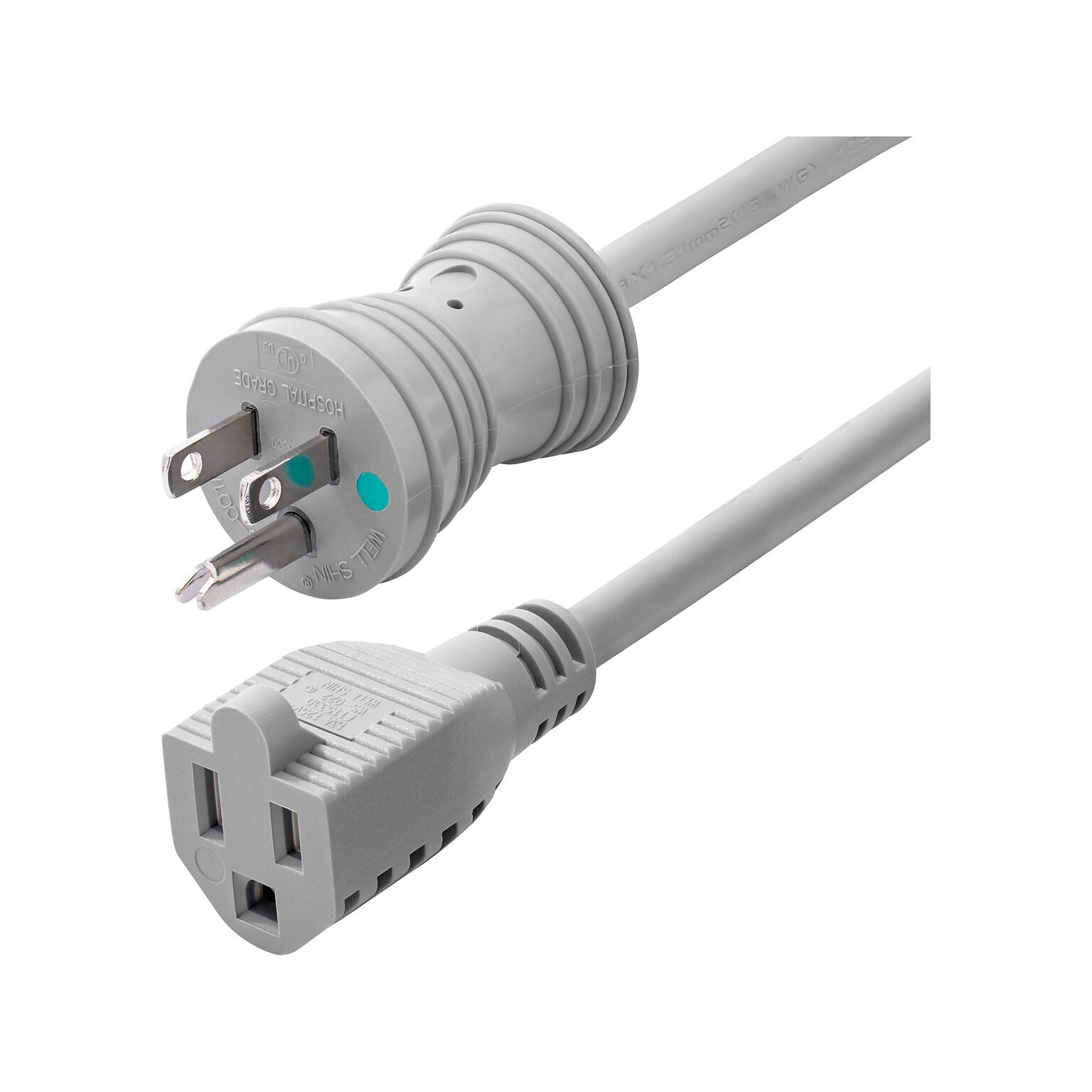 StarTech 6 NEMA 5-15P to NEMA 5-15R Cable, Male to Female, Gray (231B-660H-POWER-CORD)