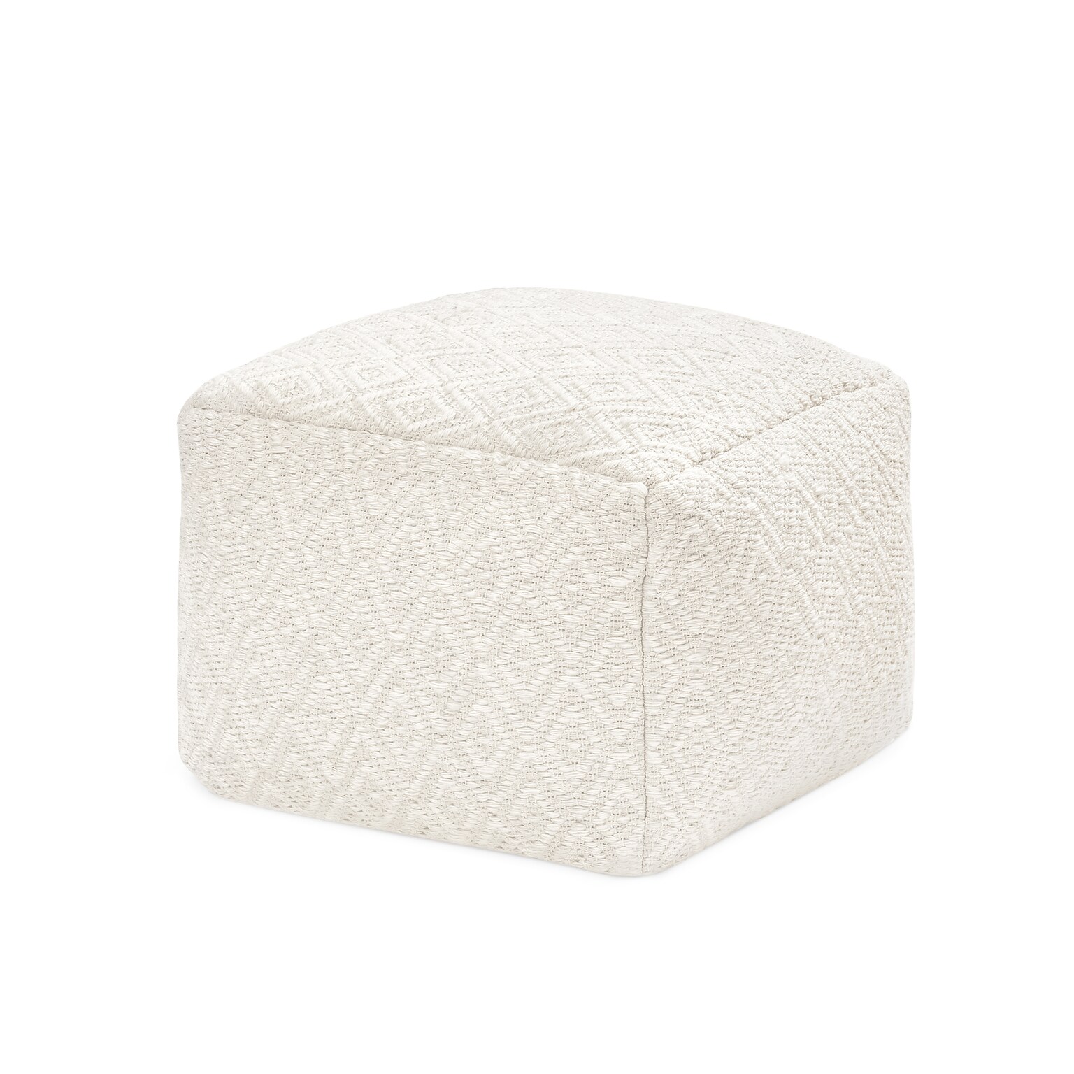 Anji Mountain Cherokee Ivory Fabric Rectangular Pouf Ottoman (AMBPF153-2014)