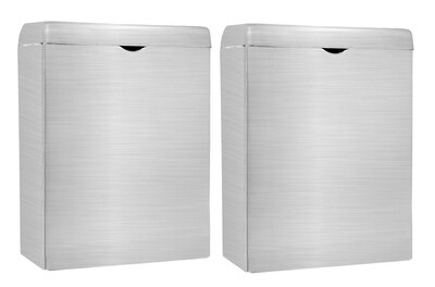 Alpine Industries Stainless Steel Napkin Disposal Receptacle, 10 x 3.74, Black,  2/Pack (451-SSB-MK)