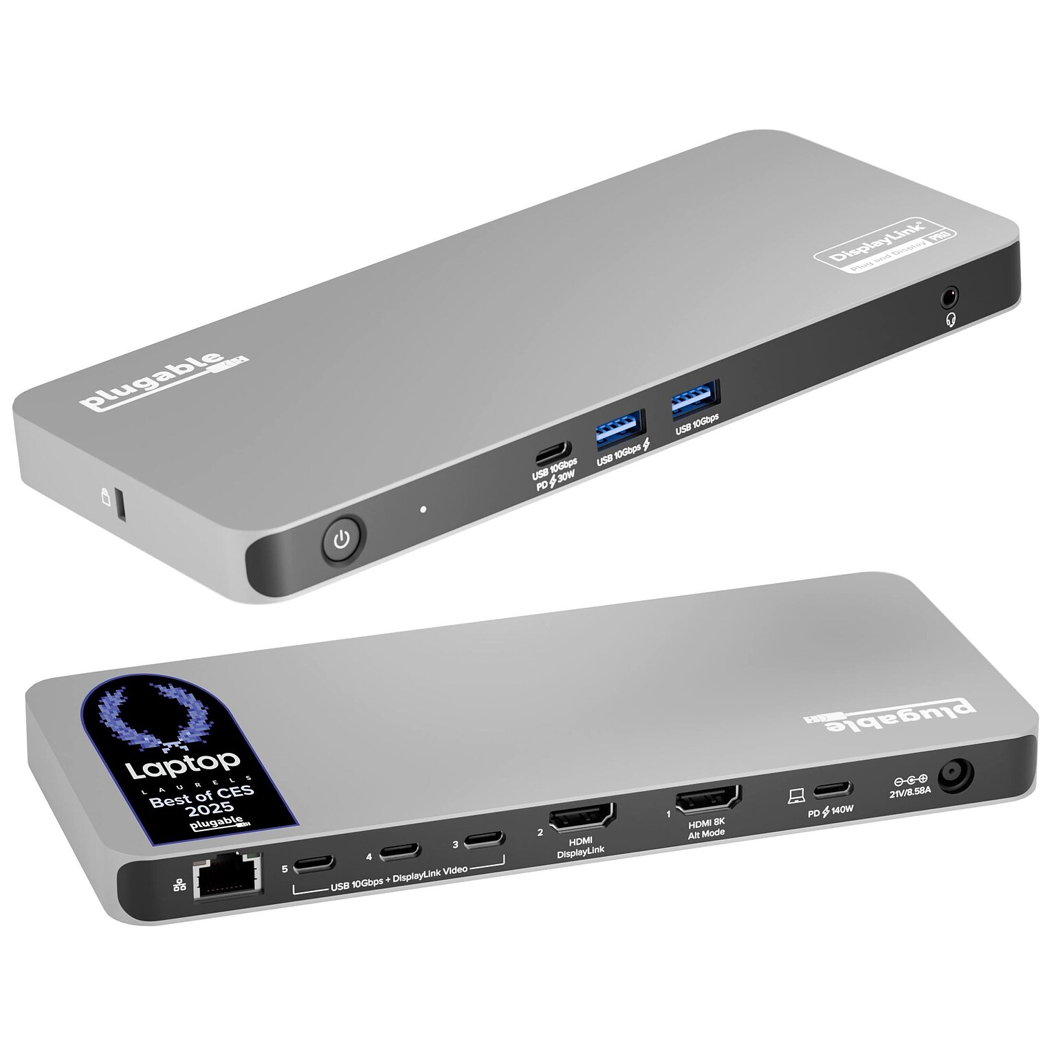 Plugable USB-C 5-Display Docking Station for Apple MacBook Laptop (UD-7400PD)