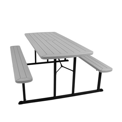 National Public Seating BMPT Series 30" x 72" Heavy Duty Picnic Folding Table, Grey (BMPT3072-BK02)
