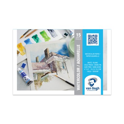 Van Gogh 4 x 6 Watercolor Sketch Pad, 15 Sheets/Pad, 3/Bundle (VNG94178001-3)