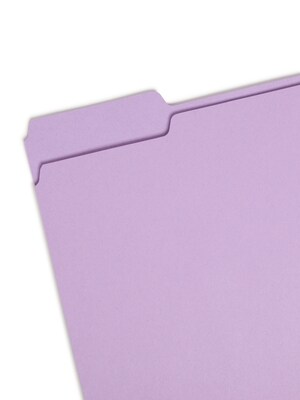 Smead File Folders, 1/3-Cut Tab, Letter Size, Lavender, 100/Box (12443)