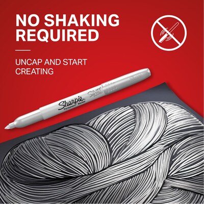 Sharpie Permanent Markers, Fine Point, Metallic, 3/Pack (2237104)