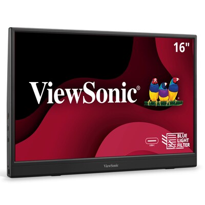 ViewSonic Portable 16" FHD 60Hz LED Monitor, Black (VA1653)