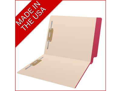 Medical Arts Press Reinforced End Tab File Folder, Straight-Cut, Letter Size, Manila/Red, 50/Box (S-09473-RED)