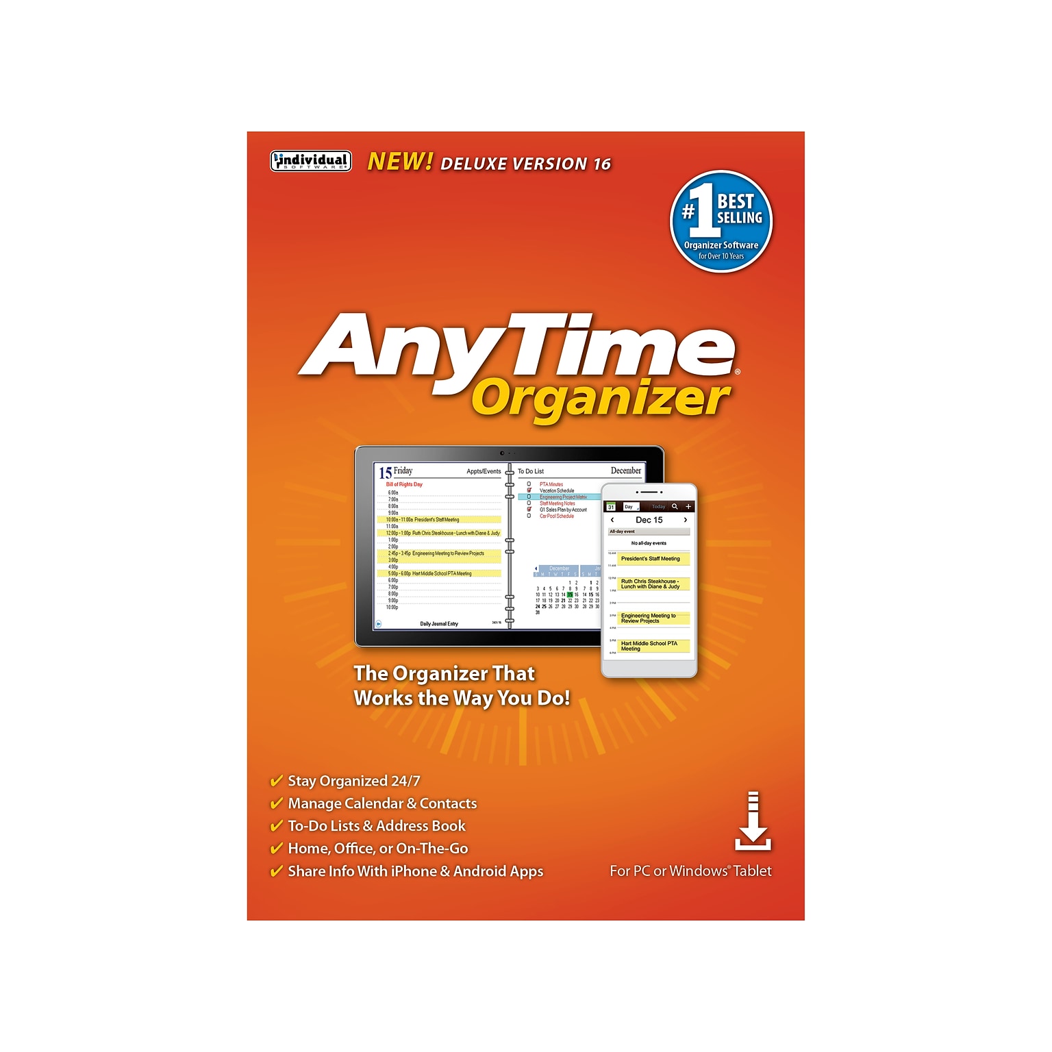 Individual Software AnyTime Organizer Deluxe 16 for 1 User, Windows, Download (IND945800V061)