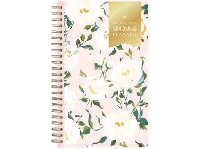 2024 Blue Sky Day Designer Coming Up Roses Blush 5 x 8 Weekly & Monthly Planner, Multicolor (140094-24)