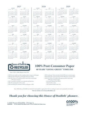 2027 House of Doolittle 8.5" x 11" Monthly Standard Appointment Book, Faux Leather Cover, Black/Blue (27202-27)