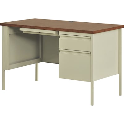 Lorell Fortress 45.5"W Office Desk, Putty/Oak (LLR66947)
