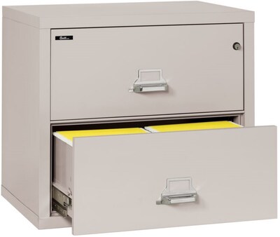 Quill Brand® 31 2-Drawer Fire Resistant Lateral File Cabinet with Lock, Letter/Legal, Platinum (Q231LATPL)