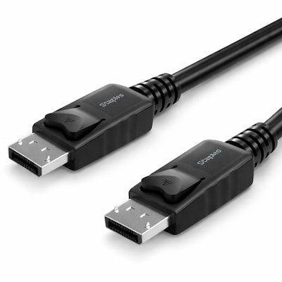 Staples TECH 6 ft. DisplayPort to DisplayPort Audio/Video Cable, Male to Male, Black, 10/Pack (ST62475)