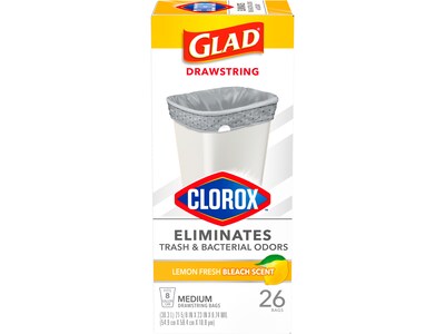 Glad OdorShield Trash Bags, Fresh Clean Scent, 4 Gallon, 26 Trash Bags/Box 78812