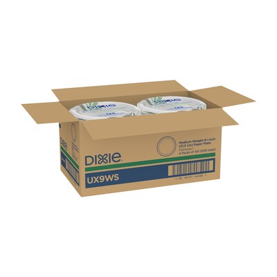 Dixie Pathways Medium-Weight Paper Plates, 8.5”, 500/Carton (UX9WS)