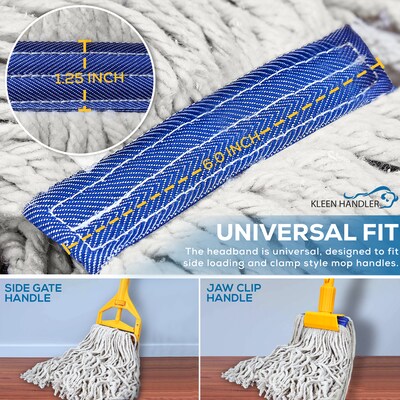 BISON LIFE Kleen Handler Cotton String Wet Mop Head, White, 24/Pack (BPES-CEM-CO-N-16-1-24A)