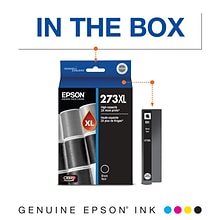 Epson T273XL Black Ink Cartridge, High Yield (T273XL020-S)