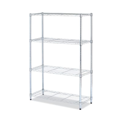 Alera® 4-Shelf Metal Shelving Unit, 36 Width, Silver (ALESW843614SR)