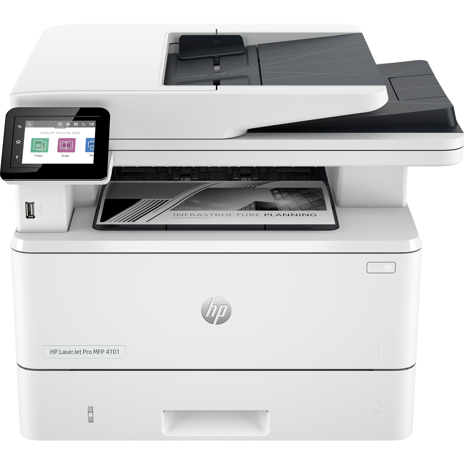 HP LaserJet Pro MFP 4101fdw Wireless Black & White Laser Printer, All-In-One, Print, Scan, Copy, Fax, Best for Office (2Z619F)