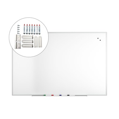 TRU RED™ Magnetic Steel Dry Erase Board, Satin Frame, 6' x 4' (TR61177)