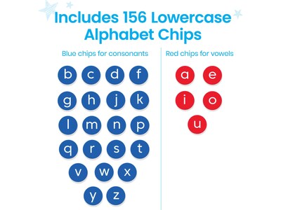 hand2mind Lowercase Alphabet Chips, Red/Blue, 156/Pack (94473)