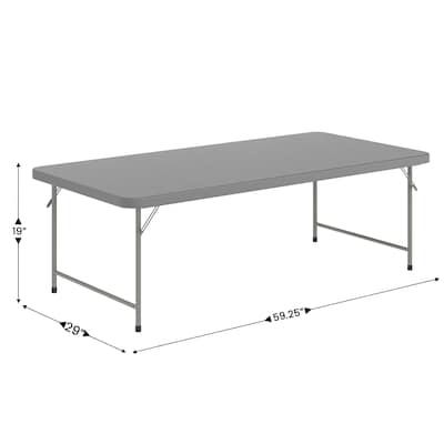 Flash Furniture Paige Rectangular Kid's Folding Table, 59" x 29", Granite Gray (RB3060KIDGY)