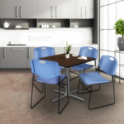Regency Cain 36 Square X-Base Breakroom Table, Medium, Neo Walnut Top/Grey Legs (TB3636NWGY)