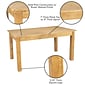 Flash Furniture HERCULES 60" Farm Dining Table, Light Natural (XAF60X38LN)
