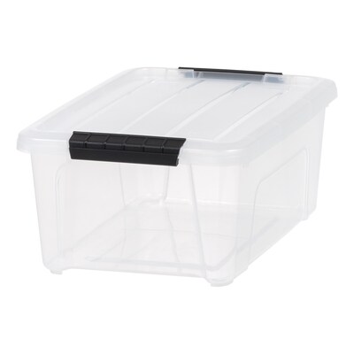 Iris 13.5 Quart Storage Container with Lid, Plastic, Clear, 6/Pack (500295)