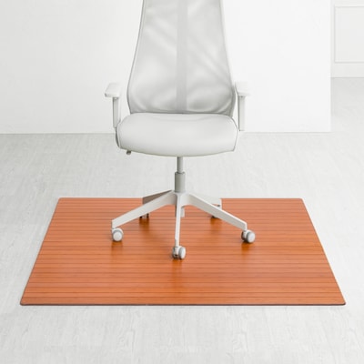 Anji Mountain Standard Bamboo Carpet & Hard Floor Chair Mat, 48 x 52, Walnut (AMB24051)