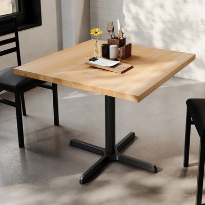 Flash Furniture Bennett Square Shaped Wooden Commercial Indoor Table, 36 x 36, Natural Top/Black Base (GSFSQ36NTT3030)