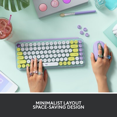 Logitech POP Keys Wireless Bluetooth Mechanical Keyboard, Daydream (920-010708)