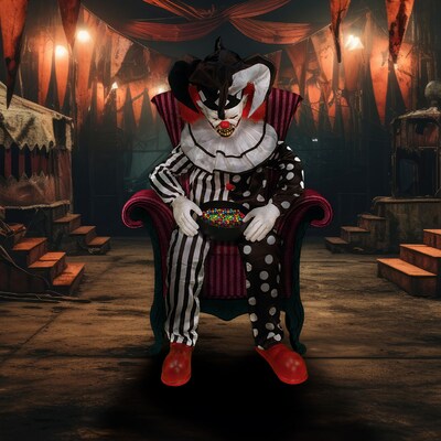 Haunted Hill Farm Hartley the Sitting Scare Clown by Tekky (HHSTCLOWN-FLSA)