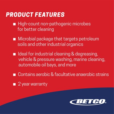 Betco Probiotic Grease Solv Industrial Microbial Degreaser, Orange Scent, 1 gal Bottle, 4/Carton (BET26010400)