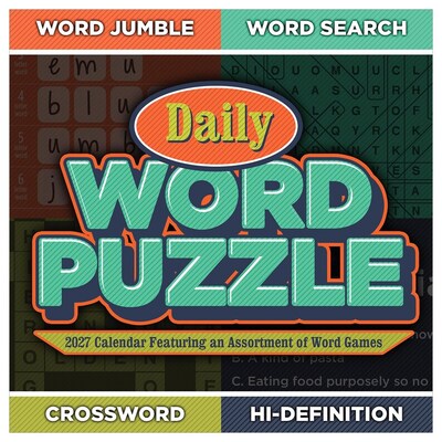 2027 TF Publishing Daily Word Puzzle 4.25" x 5.25" Daily Day-to-Day Calendar, Multicolored (27-3018)