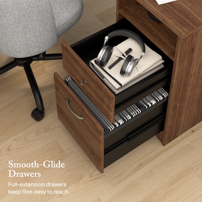 Bush Furniture Cabot 60"W L Shaped Computer Desk, Modern Walnut (WC31030-03K)