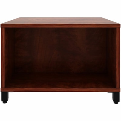 Lorell 24"W x 24"D Laminate Square Reception Table with Storage, Cherry (LLR69201)
