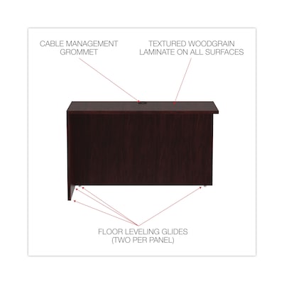 Alera Valencia Series U and L Groupings in Mahogany, Reversible Return/Bridge Shell, 48"W (ALEVA354824MY)