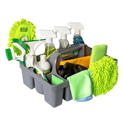 Libman Commercial 6-Compartment Cleaning Caddy, Gray, 6/Carton (1225004)