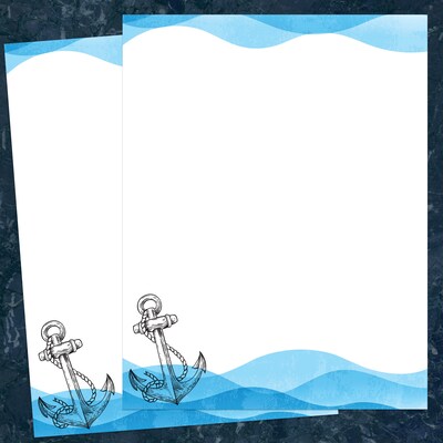 Great Papers Ocean Nautical Anchor Everyday Letterhead, Multicolored, 50 Sheets/Pack (2025015)