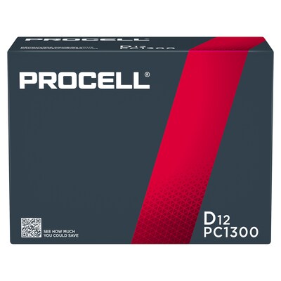 Procell Constant D Alkaline Battery, 12/Pack (PC1300)